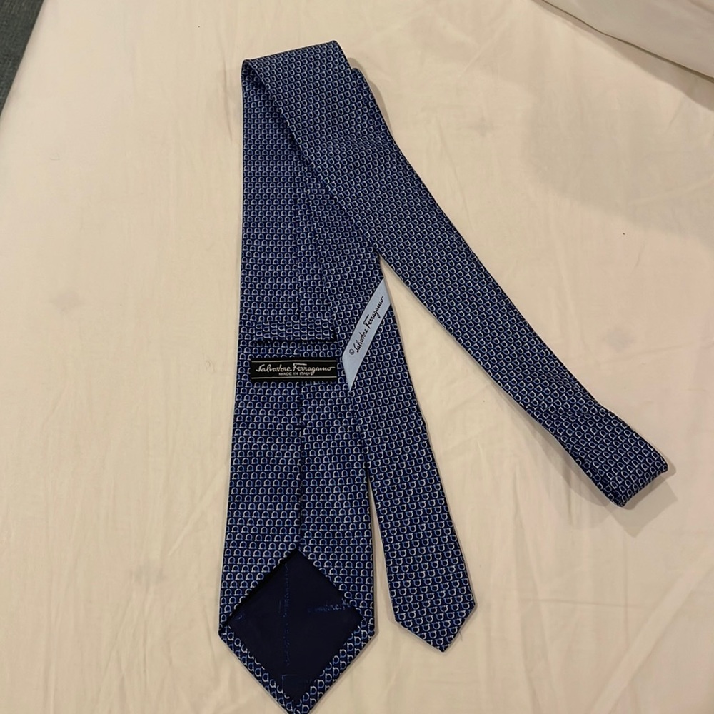 Ferragamo Blue Silk Tie